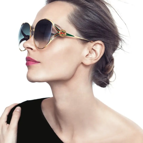 Gucci Accessories - Gucci oversized oval sunglasses with case drawstring bag and cleaning cloth